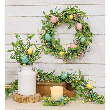 Easter Eggs & Herb Leaves Garland, 4ft - The Fox Decor